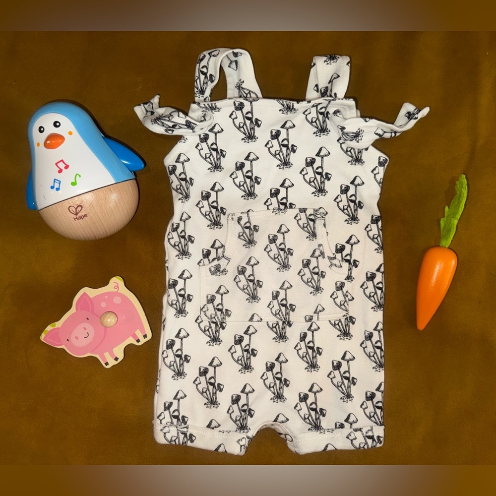 Kate Quinn Adjustable Mushroom Overalls